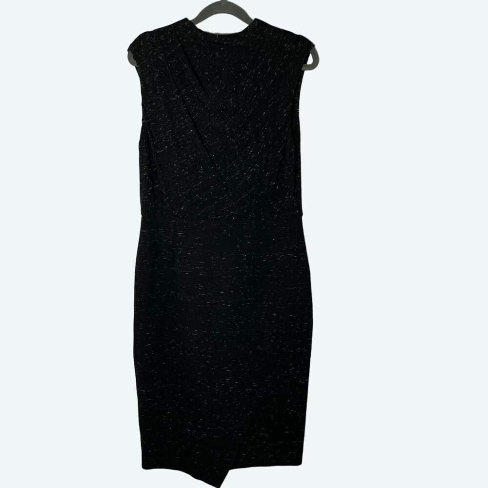 Classiques Entier Space Dye Dark Gray Cap Sleeve Sheath Dress Asymmetrical Hem 8